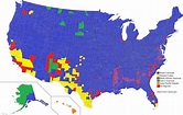 An ethnic map of the United States by county majority [2000x1267] [OC ...