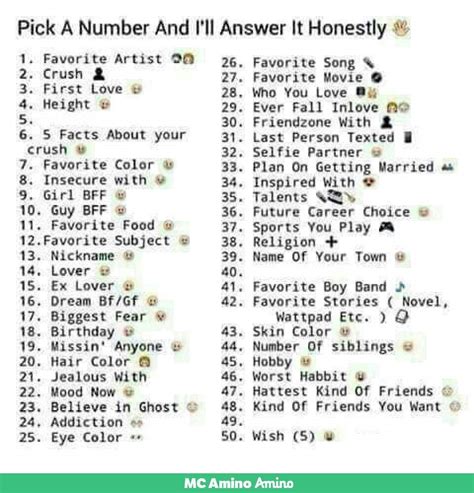 Pick a number question game instagram. Pick a number | Anime Amino