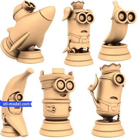 3d Chess Model Minions Stl File For Cnc Routers