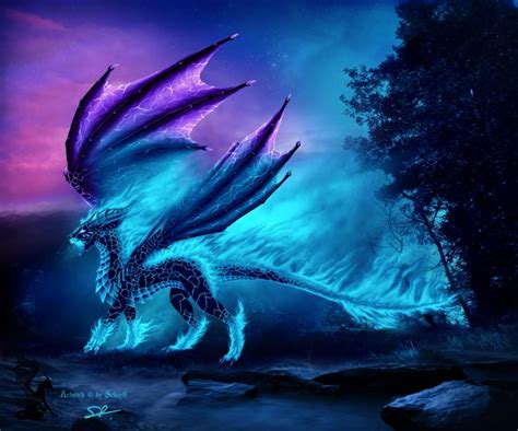 Blue Fire By Selianth On Deviantart Fantasy Dragon Mythical Dragons