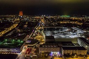 Wolfsburg City by Night Aerial Picture | Dronestagram