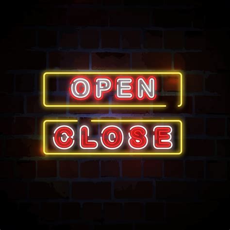 Premium Vector Open Close Neon Sign Illustration