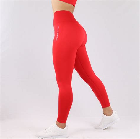 red essential high waisted gym leggings prix workout