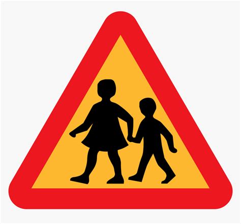 Children Crossing Road Sign Clip Arts Road Safety Sign Clipart Hd