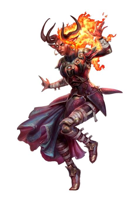 Female Ifrit Starfinder Pathfinder Pfrpg Dnd Dandd 35 5e 5th Ed D20