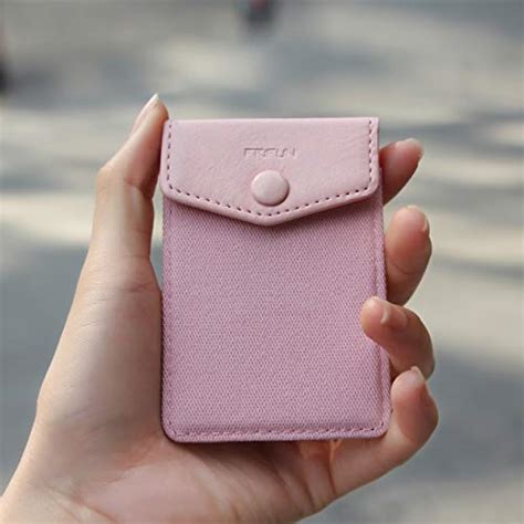 Frifun Card Holder For Back Of Phone With Snap Ultra Slim Self Adhesive