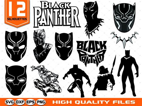 Black Panther Silhouettes Svg Black Panther Clip Art Etsy