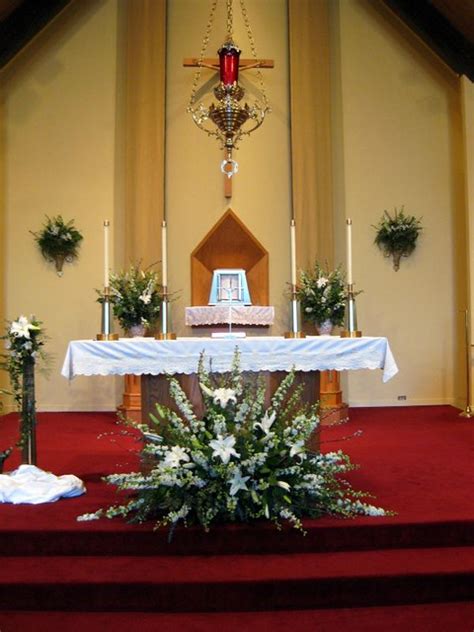 The roman catholic church or the church of england. arrangement church altar white-4 | Anne Anderson | Flickr
