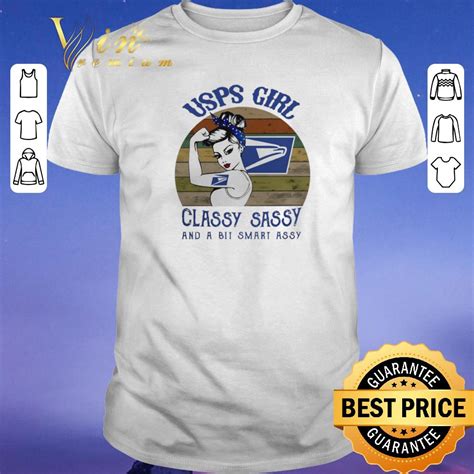 pretty vintage usps girl classy sassy and a bit smart assy shirt hoodie sweater longsleeve t