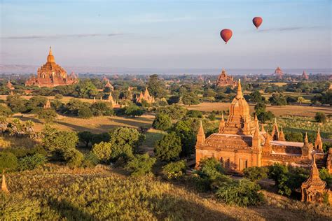 a hot air balloon ride over bagan myanmar earth trekkers