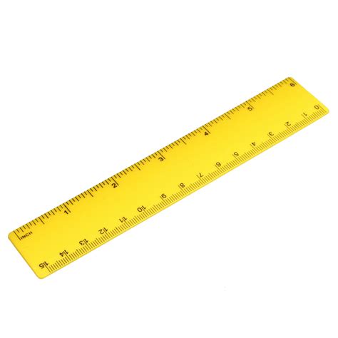 Plastic Ruler 15cm 6 Inches Straight Ruler Yellow Measuring Tool For