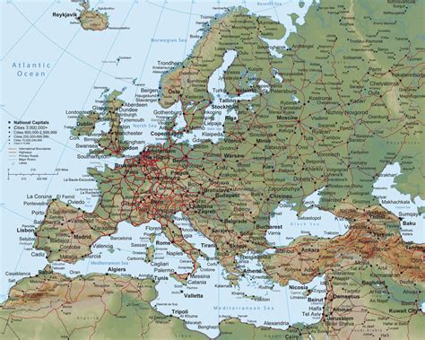 Europe Map Populär Poster Photowall