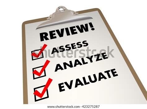 Review Clipboard Checklist Evaluation Words 3d Stock Illustration 423275287