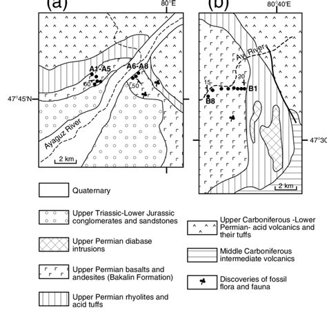 Geological Maps Of Localities A A And B B And Location Of