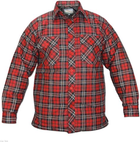 Mens Padded Quilted Lined Lumberjack Check Flannel Winter Casual Work