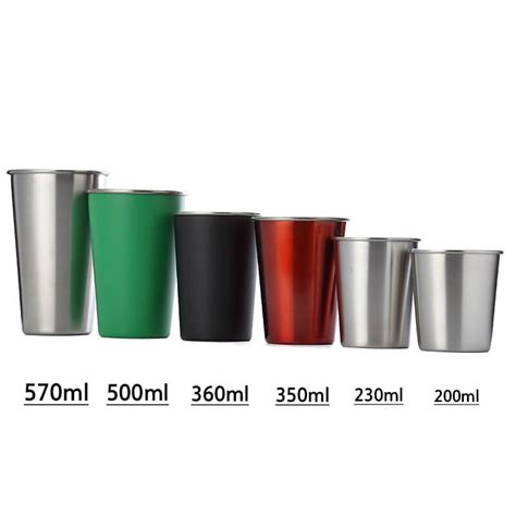 Cool Metal Tumbler Stainless Steel Pint Cups 01076 Everich
