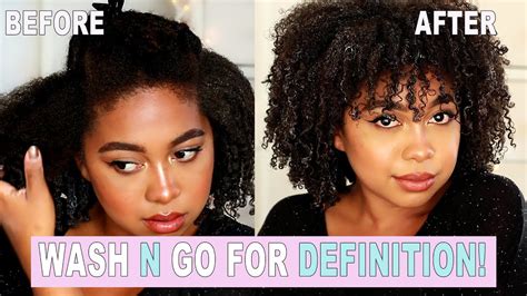 type 4 hair wash n go routine curl definition for frizzy hair youtube