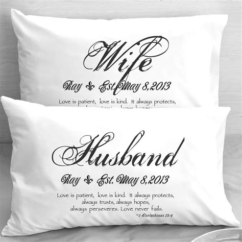 2nd wedding anniversary gift guide: Wife Husband Bible Verse Pillow Cases 1 Corinthians by ...