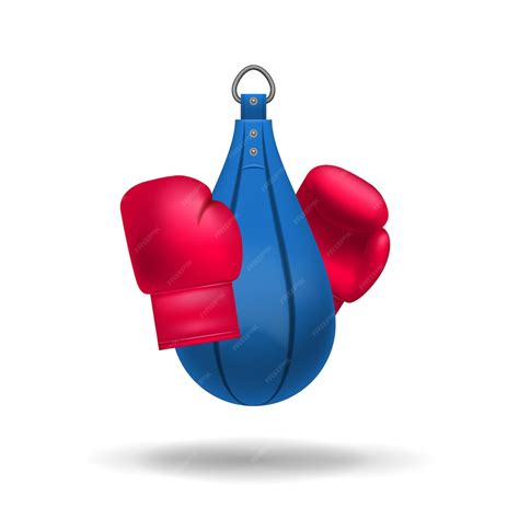 Premium Vector Vector Realistic Boxing Gloves And Punching Bag