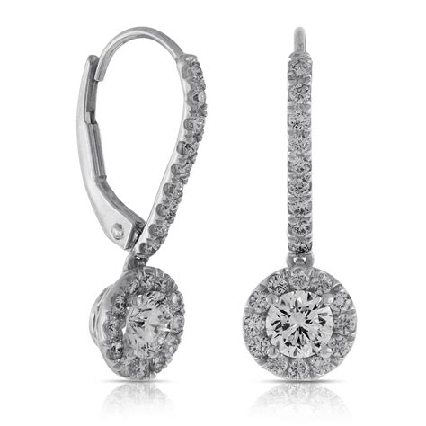 Signature Forevermark Diamond Halo Dangle Earrings 18k Ben Bridge Jeweler