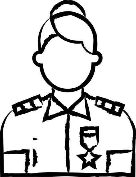 Premium Vector Police Woman Hand Drawn Vector Illustration