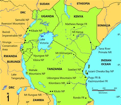 Map Of East Africa Showing Those Sites That Are Most Important For The