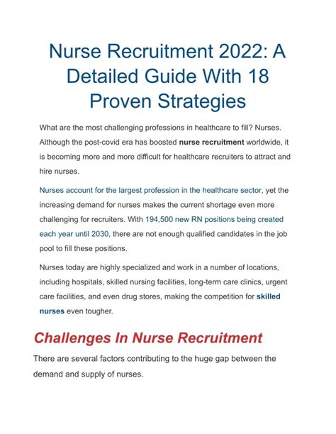 Ppt Nurse Recruitment 2022 A Detailed Guide With 18 Proven Strategies