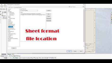 Solidworks Tutorial Sheet Format File Location Youtube