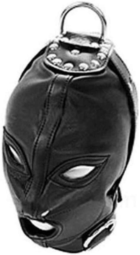 Mask Hood Leather Exposed Mouth Eyes Fetish Bdsm Bondage
