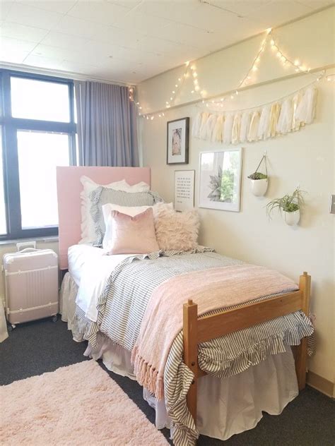 Pink And Grey Dorm Room Dorm Room Designs College Dorm Room Decor