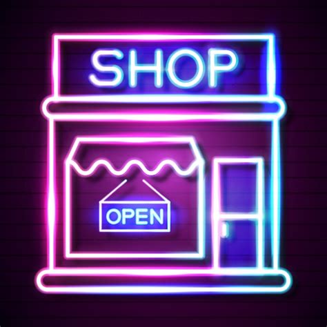 Premium Vector Shop Neon Sign