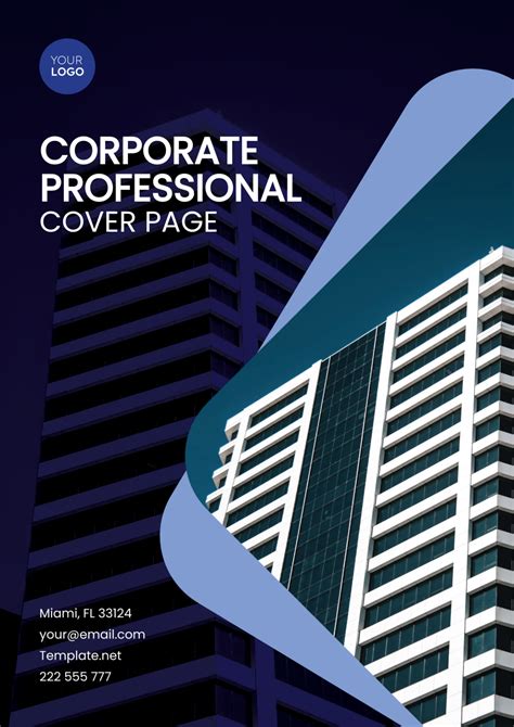 Free Corporate Professional Cover Page Edit Online And Download