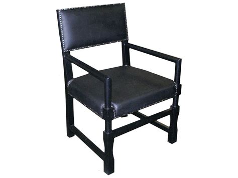 Noir Furniture Leather Square Black Dining Arm Chair Noigcha106a