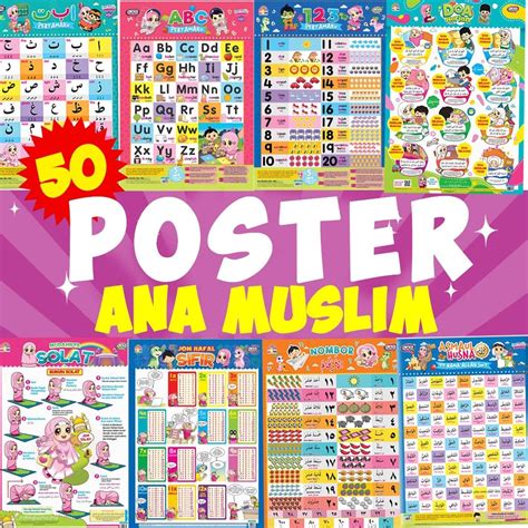 50 Poster Viral Ana Muslim Abc123alif Ba Tawuduksolatarabasmaul