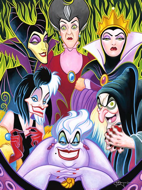 Misleading Ladies Disney Villains Embellished Giclee On Canvas By Tim Rogerson