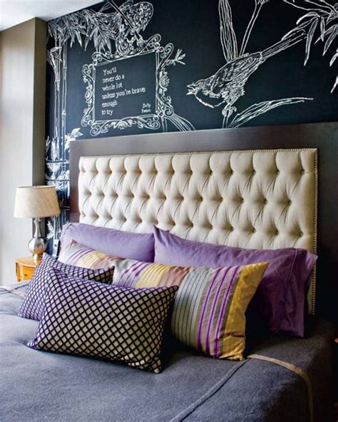 Use black wall accents for bedrooms in rooms that have plenty of natural light, so they don't feel closed in, or add lighting fixtures such as track lights to illuminate the space. Creative Chalkboard Wall Decor Ideas For Your Bedroom