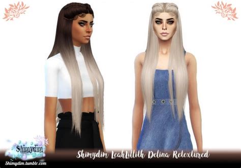 Shimydim Leahlillith`s Delina Hair Retextured Sims 4 Hairs