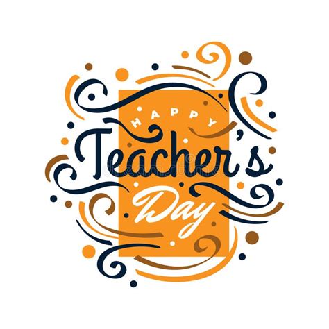 Happy Teachers Day Lettering With Doodle Element Teachers Day