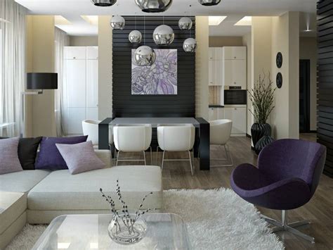 Purple White Living Room Diner Interior Design Ideas Cute Homes 32518