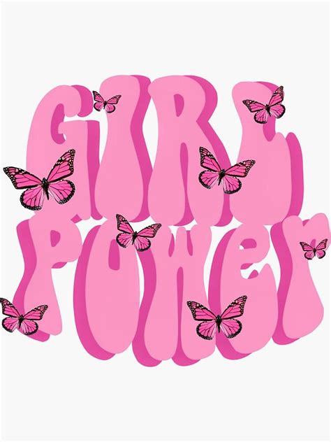 Girl Power With Butterflies Sticker For Sale By Brookeradicia