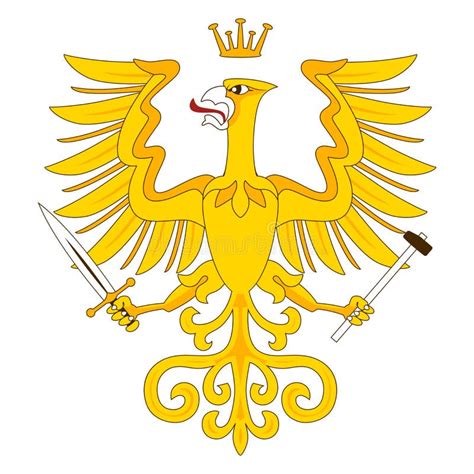 Águila heráldica de oro ilustración del vector Ilustración de cresta