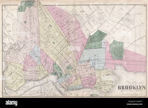 1873 Beers Map Of Brooklyn New York Stock Photo Alamy