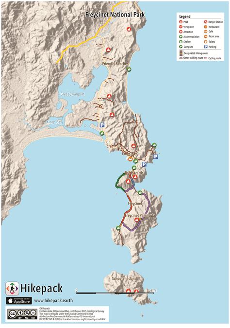 Freycinet National Park Hikepack Clever Hiking Maps