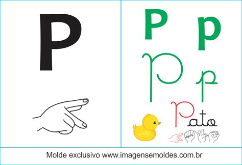 Imagens Cartazes De Letras Em Libras Letra P Alfabeto