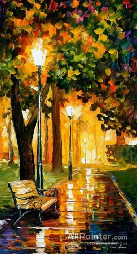 Leonid Afremov Park Lights Oil Painting Reproductions For Sale Art