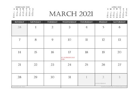 March 2021 Calendar Uk Printable