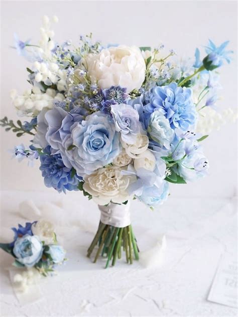 Blue Wedding Bouquets And Flowers Colors For Wedding