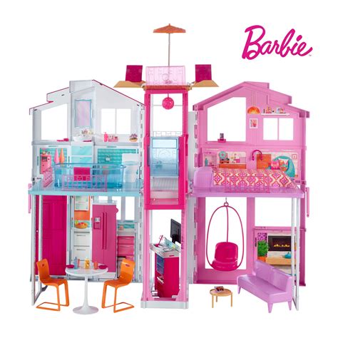 Barbie Dly Estate Three Story Town House Colourful And Bright Doll House That Comes With