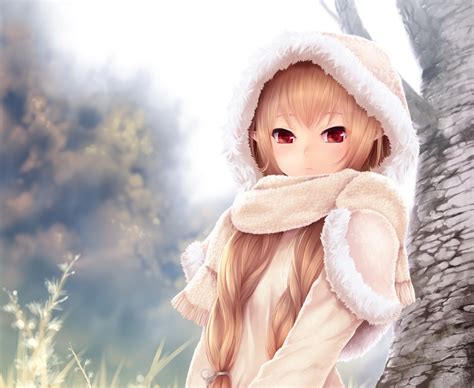 Download Girl Anime Winter 480x800 Resolution Full Hd Wallpaper