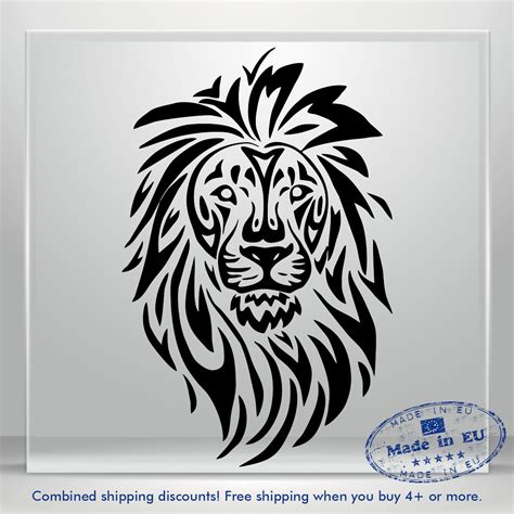 Lion Head Decals Animal Funny Fire Car Bumper Window Vinyl Decal